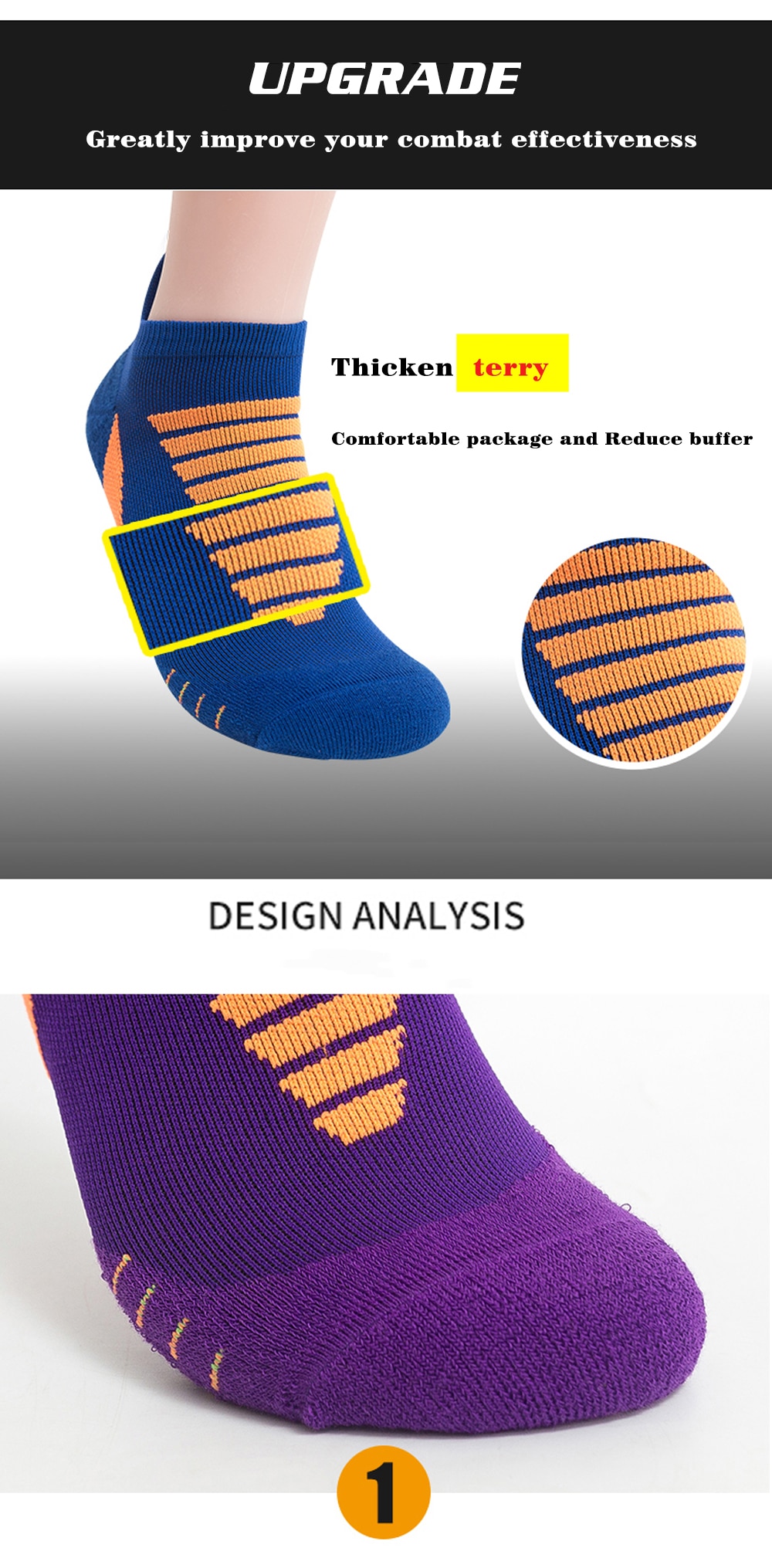 Men's Striped Coolmax Ankle Sports Socks